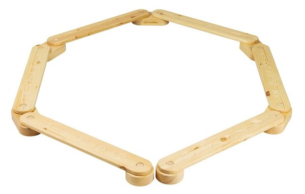 Сензорна пътека от масивен бор в естествен цвят 10x408x5 cm Montessori – Meowbaby