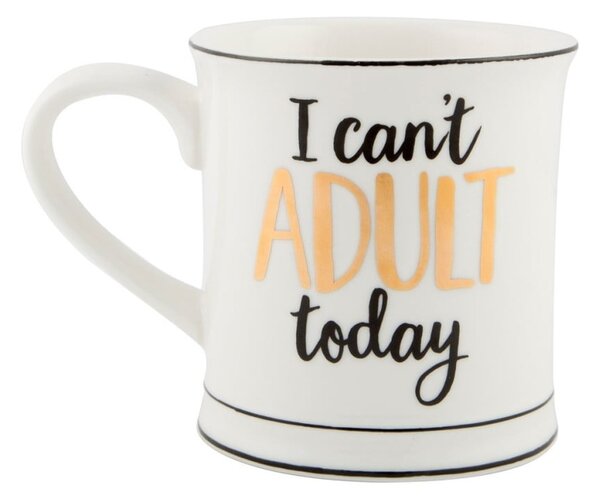 Порцеланова чаша I Cant Adult Today, 400 ml Metallic Monochrome - Sass & Belle