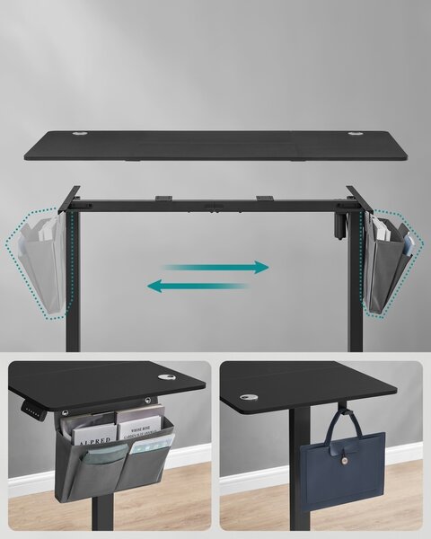 Songmics Регулируемо бюро черно 140x60x120 cm