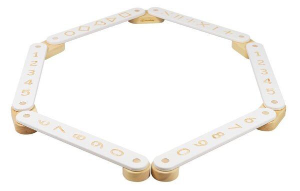 Бяла сензорна пътека от масивен бор 10x408x5 cm Montessori – Meowbaby
