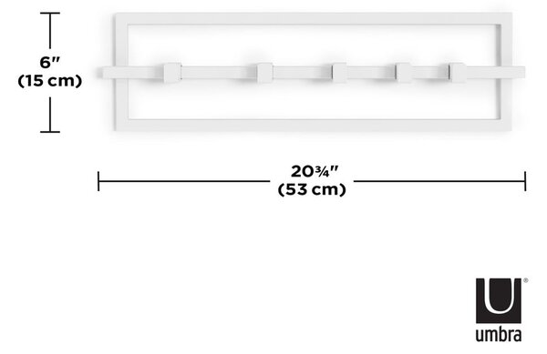 Бяла метална закачалка за стена Cubiko - Umbra