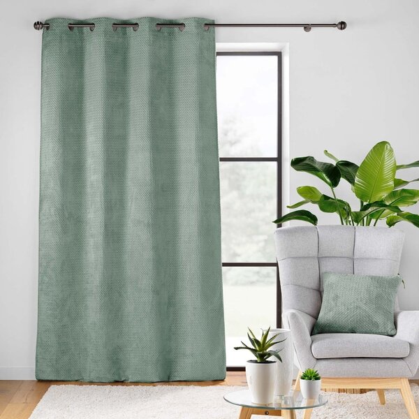 Зелено перде от микрофланела 140x240 cm Flanela – douceur d'intérieur