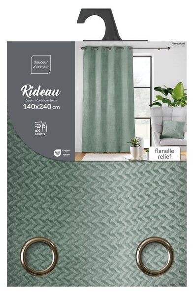 Зелено перде от микрофланела 140x240 cm Flanela – douceur d'intérieur