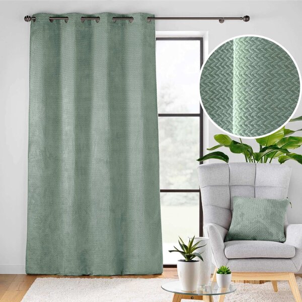 Зелено перде от микрофланела 140x240 cm Flanela – douceur d'intérieur