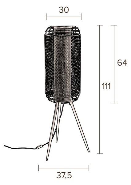 Черна подова лампа Archer - Dutchbone