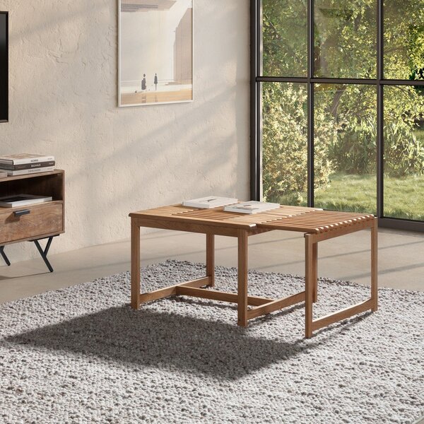 Масичка за кафе от масивен дъб в естествен цвят 60x70 cm Unai – MOME