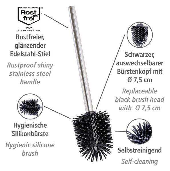 Сменяема четка за тоалетна с дръжка от неръждаема стомана - Wenko