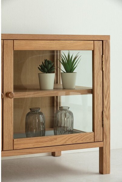 Маса за телевизор от декор от дъб в естествен цвят 160x50x40 cm Ceci – MOME
