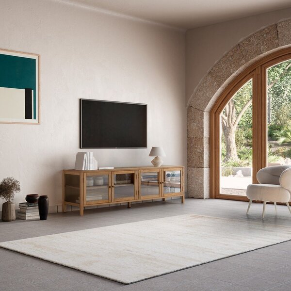 Маса за телевизор от декор от дъб в естествен цвят 160x50x40 cm Ceci – MOME