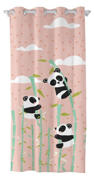 Розова детска памучна завеса , 140 x 265 cm Panda Garden - Moshi Moshi