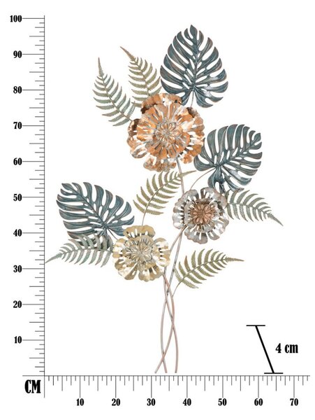 Желязна декорация за стена с природни мотиви, височина 98 cm Too - Mauro Ferretti