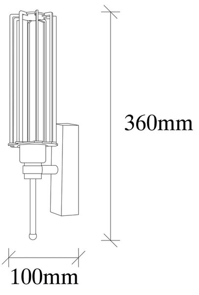 Стенна лампа в черно и златисто ø 8 cm Fellini – Opviq lights