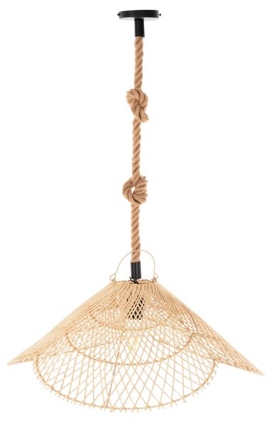 Таванна лампа въже и естествен ратан Φ58.5X131Hcm