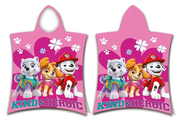 Розово детско пончо от хавлиена материя Paw Patrol - Jerry Fabrics