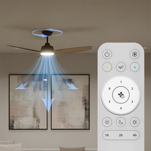 Philips-LED димируем таванен вентилатор OLAS LED/24W/230V с диаметър 132 см черен/кафяв + дистанционно управление