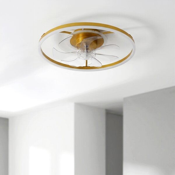BRILAGI - Таванен вентилатор с димируема LED/66W/230V, 55 cm, бял/златист + дистанционно управление