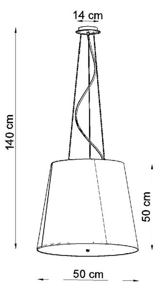 Бяла висяща лампа със стъклен абажур ø 50 cm Tresco - Nice Lamps