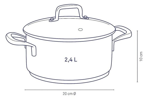 Съд от неръждаема стомана с капак, ø 20 cm Flavoria - Kela