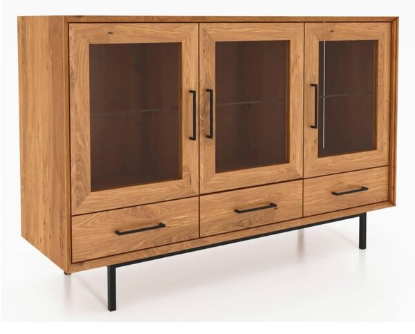 Витрина от дъбова дървесина в естествен цвят 144x95 cm Abies - The Beds