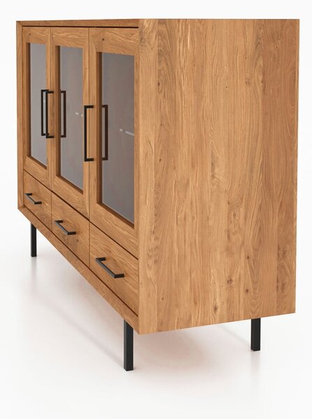 Витрина от дъбова дървесина в естествен цвят 144x95 cm Abies - The Beds