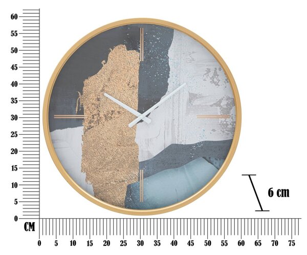 Син стенен часовник Art, ø 60 cm - Mauro Ferretti