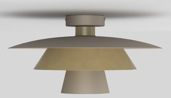 Потолно осветително тяло PLATO 1xE27/15W/230V Ø 32 см, бежово/златисто