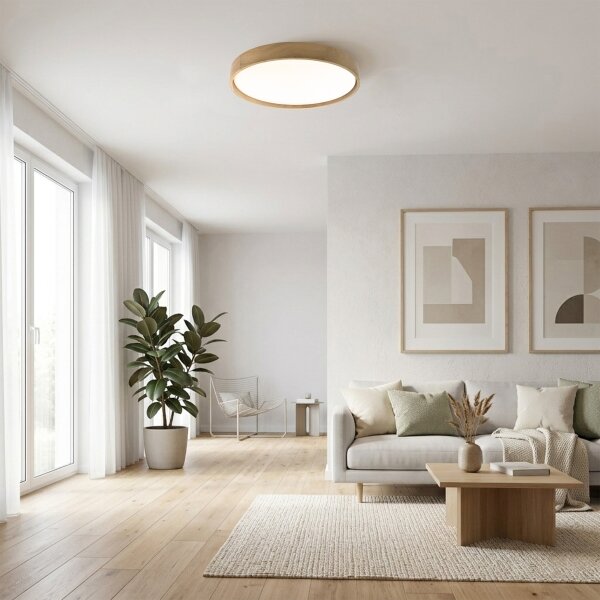 Brilagi - LED таванно осветително тяло MANAROLA PLAIN LED/36W/230V 3000K Ø 48 см дъб