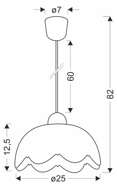 Бяла висяща лампа със стъклен абажур ø 25 cm Bratek - Candellux Lighting