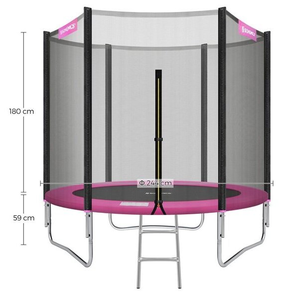 Батут SONGMICS 244 см - Розов