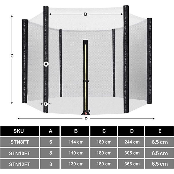Предпазна мрежа за батут SONGMICS и покривало за ръбове 366 см