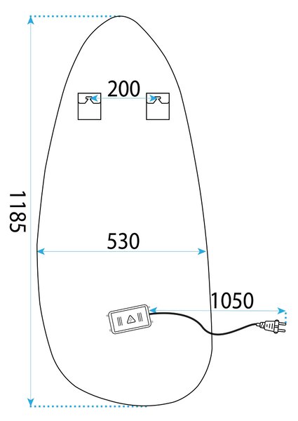 Огледало LED 120x55cm YH-3359