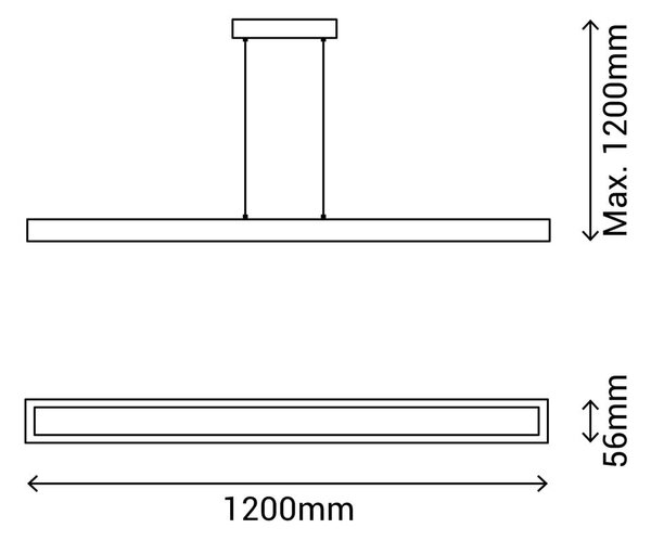 Окачено осветително тяло, височина 120 cm Taveda - SULION