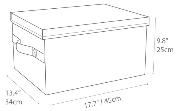 Сива текстилна кутия за съхранение с капак 34x45x25 cm Soft Storage – Bigso Box of Sweden