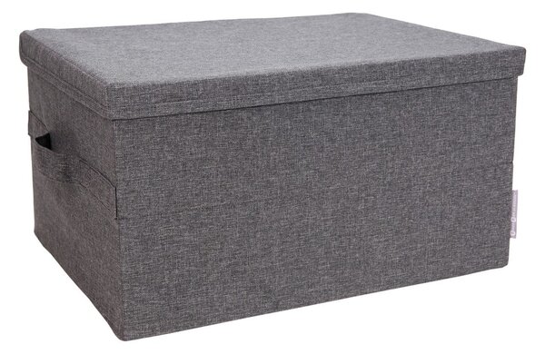 Сива текстилна кутия за съхранение с капак 34x45x25 cm Soft Storage – Bigso Box of Sweden