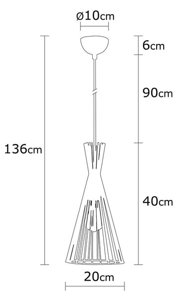 Висящо осветително тяло златно с метален абажур ø 20 cm Mezopotamya – Opviq lights