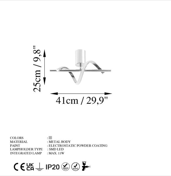 LED осветително тяло за таван в сребрист цвят ø 7 cm Likma – Opviq lights