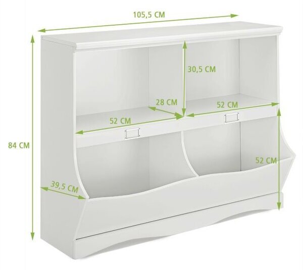 Детски органайзер 105,5 x 39,5 x 84 см - Бял