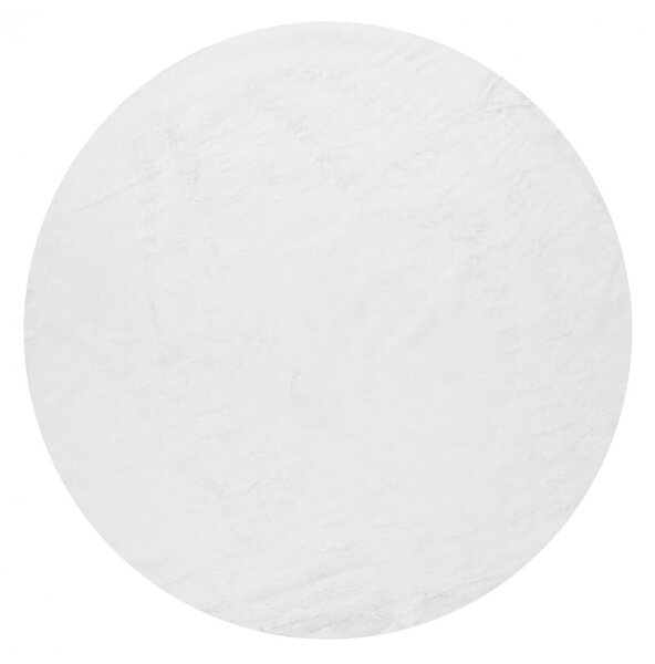 Бял кръгъл килим подходящ за пране ø 100 cm Pelush White – Mila Home