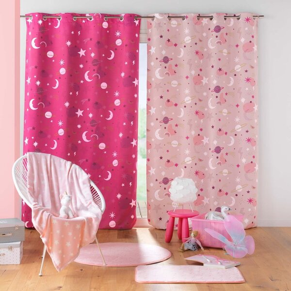 Розова детска завеса затъмняваща 140x260 cm Moonlight – douceur d'intérieur