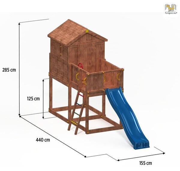 Детска площадка с къщичка и пързалка Fungoo - My House