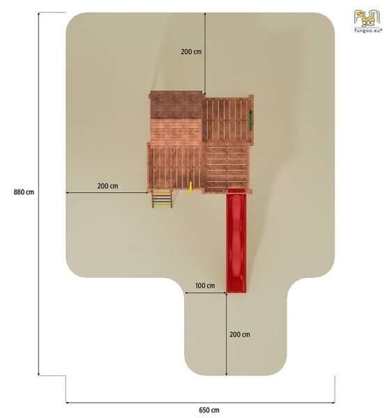 Детска площадка с къщичка и пързалка - Fungoo My Space XL