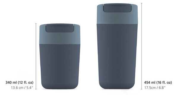 Тъмносиньо-антрацитна чаша за пътуване 450 ml Sipp - Joseph Joseph