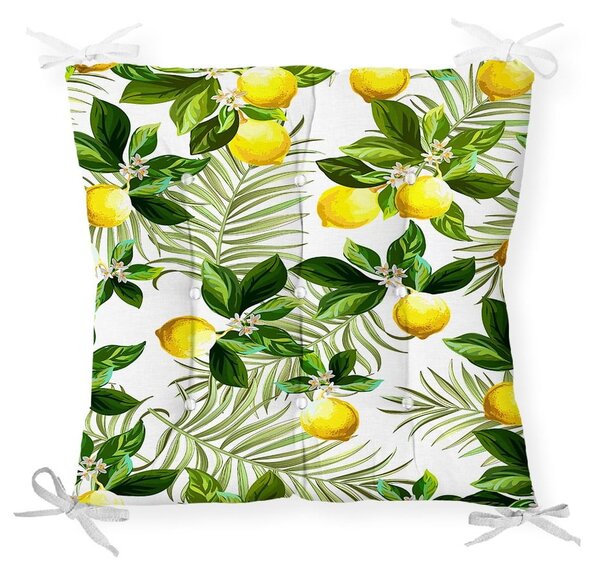 Възглавница за сядане от памучна смес Lemon Tree, 40 x 40 cm - Minimalist Cushion Covers