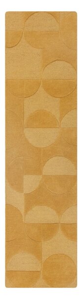 Жълт вълнен килим в цвят охра 60x230 cm Gigi - Flair Rugs