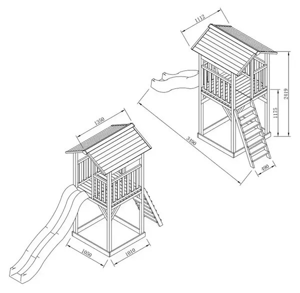 Кула за игра Beach Tower Сиво/Бяла - Axi