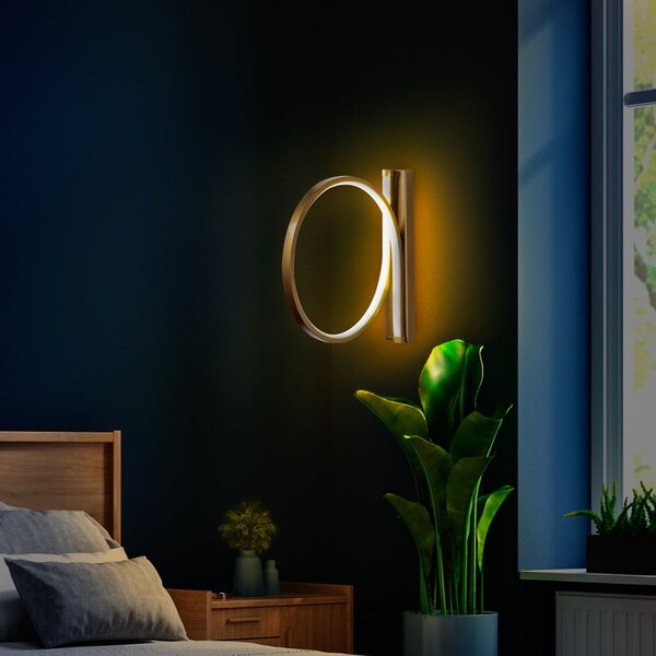 LED стенна лампа в златист цвят ø 30 cm Halka – Opviq lights