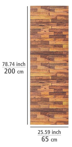 Кафява пластмасова постелка за баня 65x200 cm Lambris - Wenko