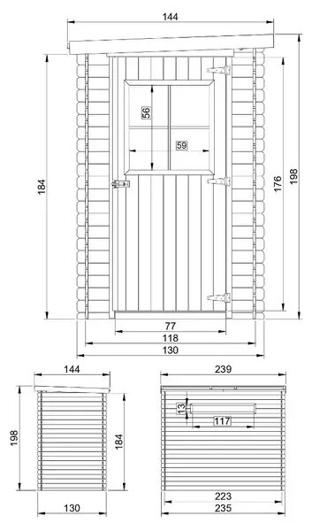 Барака с под - 130 x 235 см – 3 м2