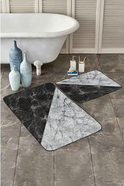 Черно-бели изтривалки за баня в комплект от 2 броя 60x100 cm - Mila Home