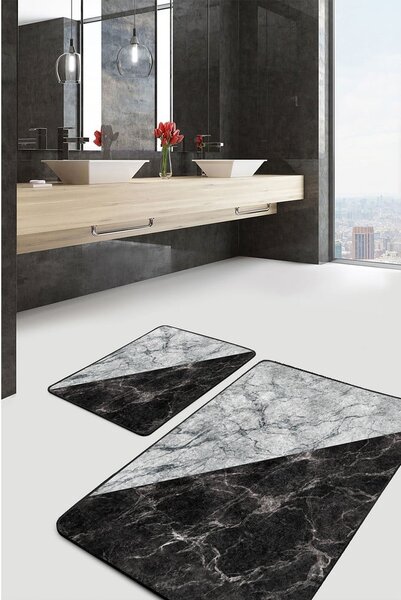Черно-бели изтривалки за баня в комплект от 2 броя 60x100 cm - Mila Home